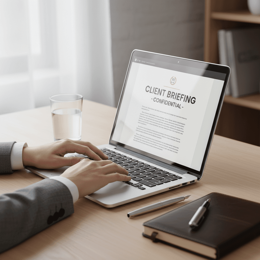 professionnel consultant des documents de marques sur ordinateur portable