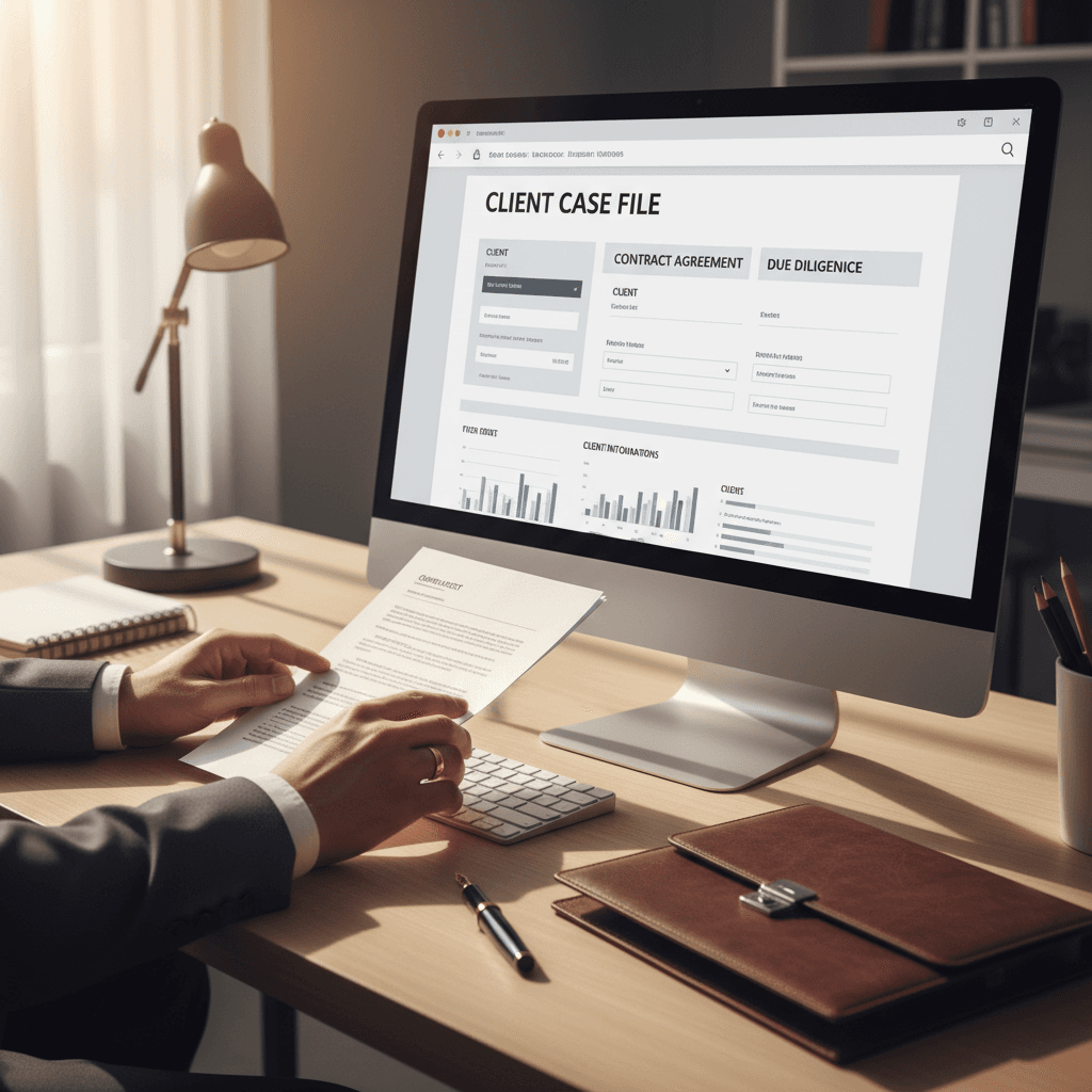 Avocate au bureau avec ordinateur portable consultant des documents