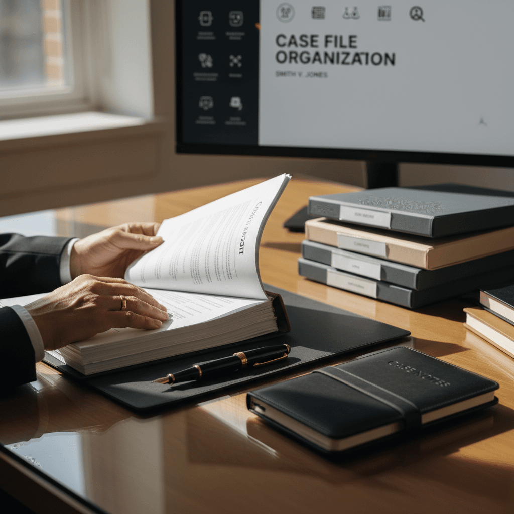 Avocat ou spécialiste en propriété intellectuelle consultant des documents juridiques sur un ordinateur dans un bureau moderne